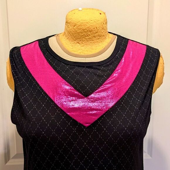 EUC Disney Parks XL Incredibles Shiny Pink and Black Faux Leather Mini Dress - Picture 4 of 9
